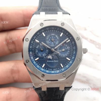 Audemars Piguet Replica Royal Oak Perpetual Calendar 41mm Watch -SS Black Strap
